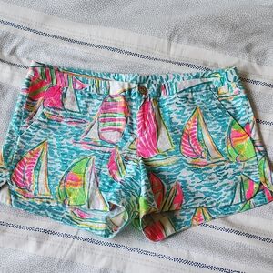 Lilly Pulitzer Cotton Shorts With Sailboat Detail